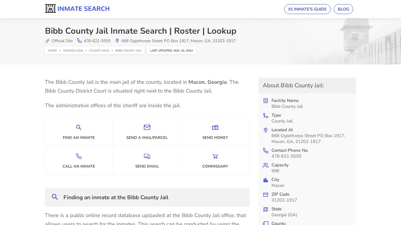 Bibb County Jail Inmate Search | Roster | Lookup